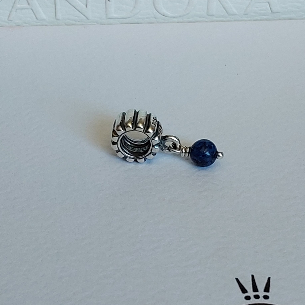PANDORA Sterling Silver Lapis December Birthstone Dangle Charm 790166L
